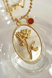 Flower Shell Pendant Copper Necklace - Trendsi - Flyclothing LLC