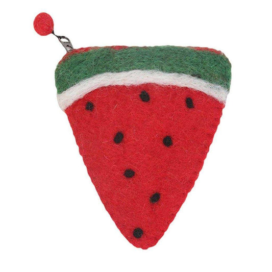Handmade Felt Fruit Coin Purse - Watermelon - Global Groove (P) - Global Groove (P)
