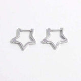 925 Sterling Silver Inlaid Zircon Star Earrings - Trendsi - Flyclothing LLC