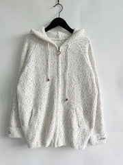 Zip Up Drawstring Long Sleeve Hooded Sweater - Flyclothing LLC