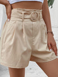 Belted Shorts with Pockets - Trendsi