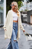 Open Front Dropped Shoulder Longline Cardigan - Trendsi