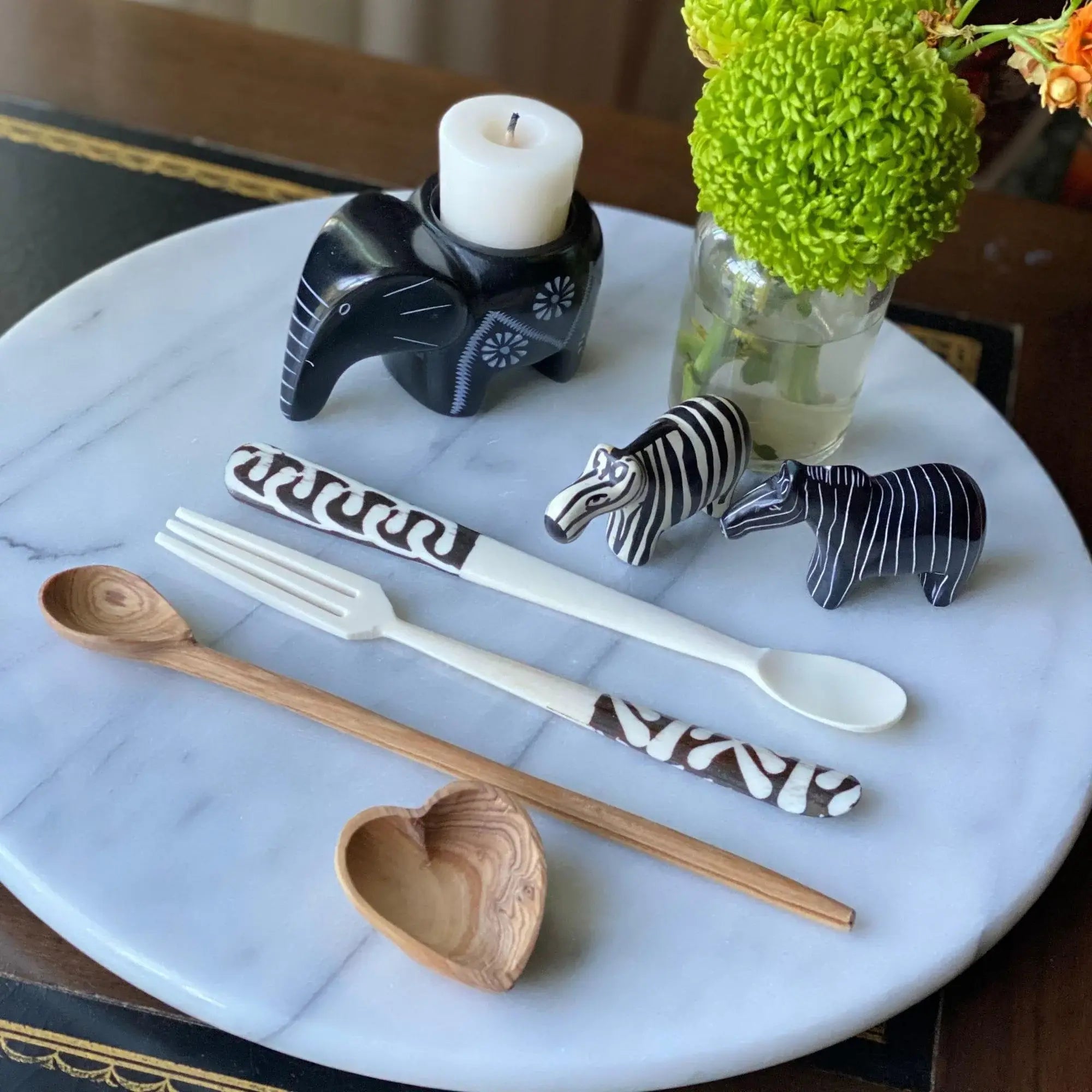 Long Batik Bone Appetizer Forks, Set of 2 - Jedando - Flyclothing LLC