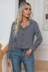 Printed Buttoned Long Sleeve Shirt - Trendsi