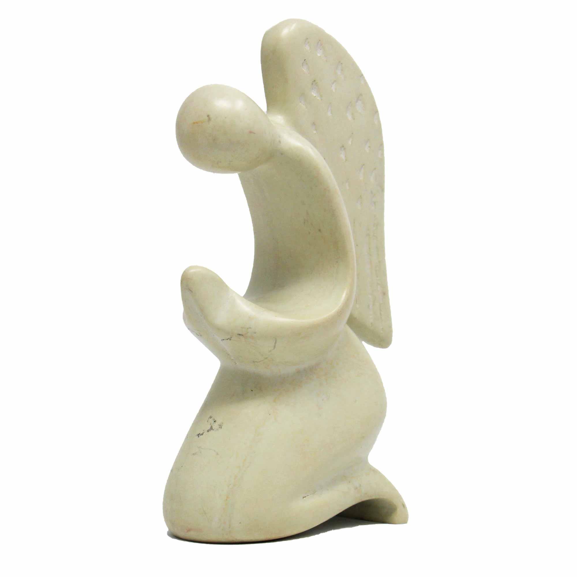 Praying Angel Soapstone Sculpture - Natural Stone - SMOLArt