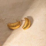18K Gold-Plated Stainless Steel Earrings - Trendsi
