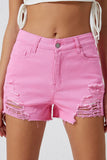 Distressed Denim Shorts - Trendsi