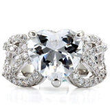 Alamode Rhodium Brass Ring with AAA Grade CZ in Clear - Alamode - Flyclothing LLC