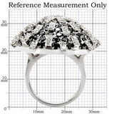 Alamode Rhodium Brass Ring with AAA Grade CZ in Black Diamond - Alamode - Flyclothing LLC