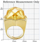 Alamode Gold Brass Ring with AAA Grade CZ in Citrine Yellow - Alamode