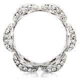 Alamode Rhodium Brass Ring with Top Grade Crystal in Clear - Alamode