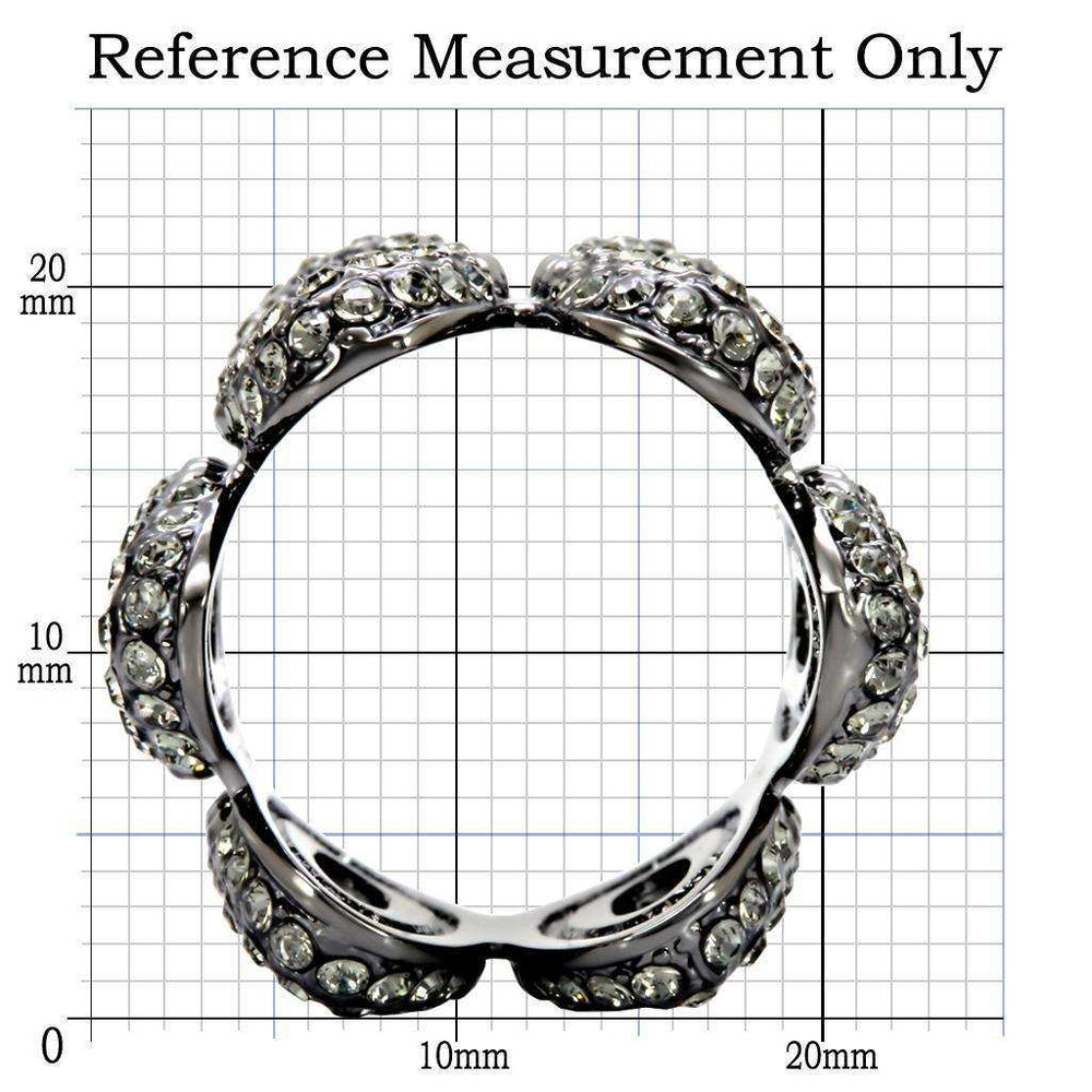 Alamode Ruthenium Brass Ring with Top Grade Crystal in Black Diamond - Alamode - Flyclothing LLC