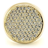 Alamode Gold Brass Ring with Top Grade Crystal in Clear - Alamode