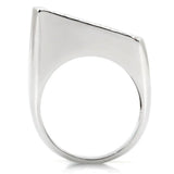 Alamode Rhodium Brass Ring with Top Grade Crystal in Clear - Alamode - Flyclothing LLC
