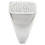 Alamode Rhodium Brass Ring with Top Grade Crystal in Clear - Alamode - Flyclothing LLC