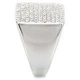 Alamode Rhodium Brass Ring with Top Grade Crystal in Clear - Alamode - Flyclothing LLC