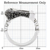 Alamode Rhodium + Ruthenium Brass Ring with AAA Grade CZ in Black Diamond - Alamode - Flyclothing LLC