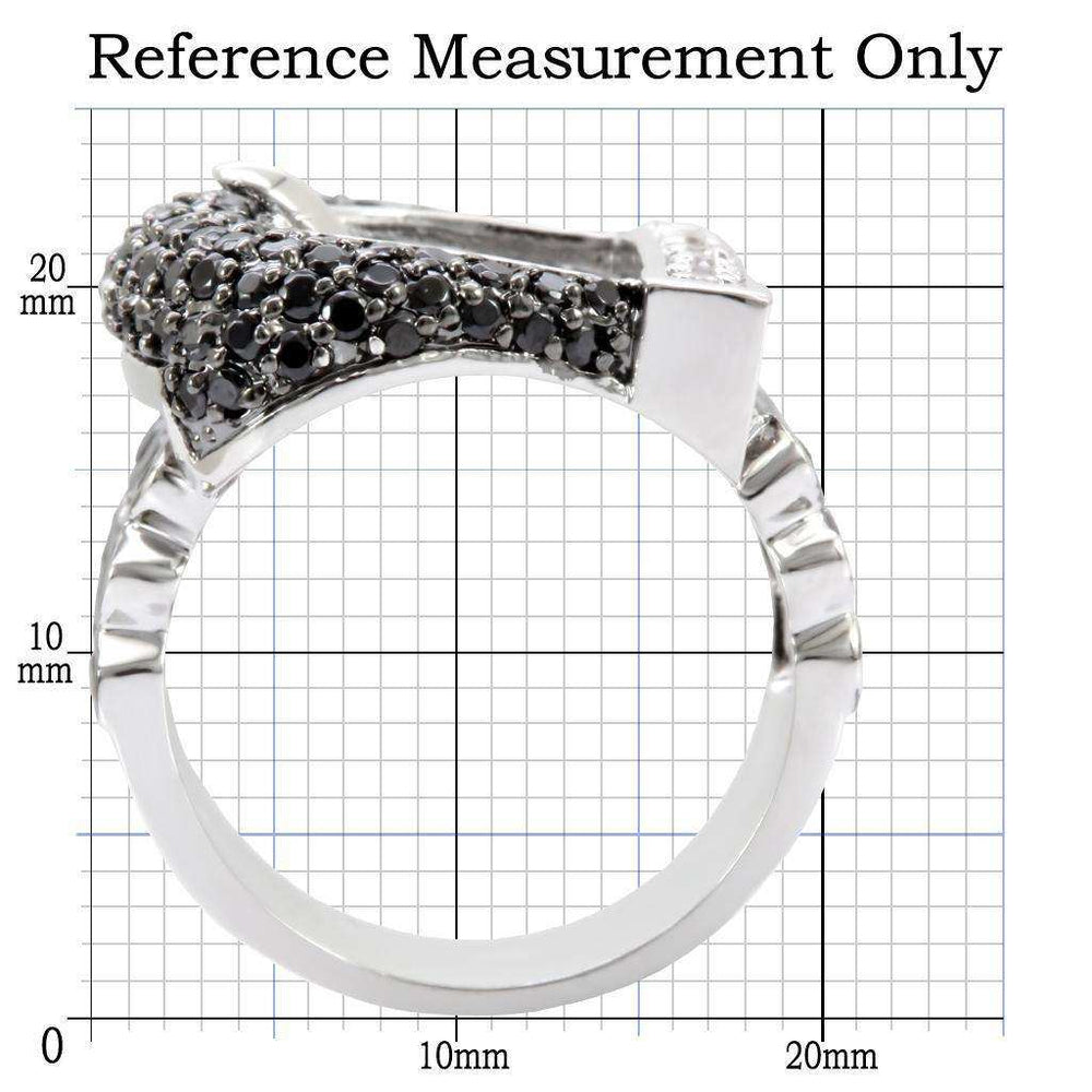 Alamode Rhodium + Ruthenium Brass Ring with AAA Grade CZ in Black Diamond - Alamode - Flyclothing LLC