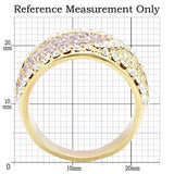 Alamode Gold Brass Ring with Top Grade Crystal in Multi Color - Alamode