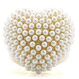 Alamode Gold Brass Ring with Synthetic in Citrine Yellow - Alamode - Flyclothing LLC