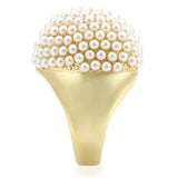 Alamode Gold Brass Ring with Synthetic in Citrine Yellow - Alamode - Flyclothing LLC