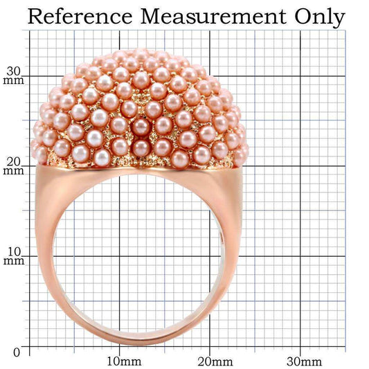 Alamode Rose Gold Brass Ring with Synthetic Pearl in Rose - Alamode - Flyclothing LLC