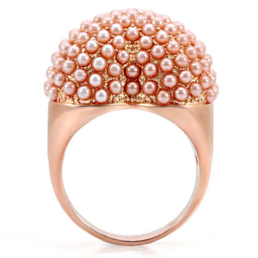 Alamode Rose Gold Brass Ring with Synthetic Pearl in Rose - Alamode - Flyclothing LLC