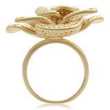 Alamode Matte Gold Brass Ring with AAA Grade CZ in Multi Color - Alamode - Flyclothing LLC