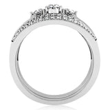 Alamode Rhodium Brass Ring with AAA Grade CZ in Clear - Alamode - Flyclothing LLC