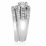 Alamode Rhodium Brass Ring with AAA Grade CZ in Clear - Alamode - Flyclothing LLC