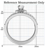 Alamode Rhodium Brass Ring with AAA Grade CZ in Clear - Alamode