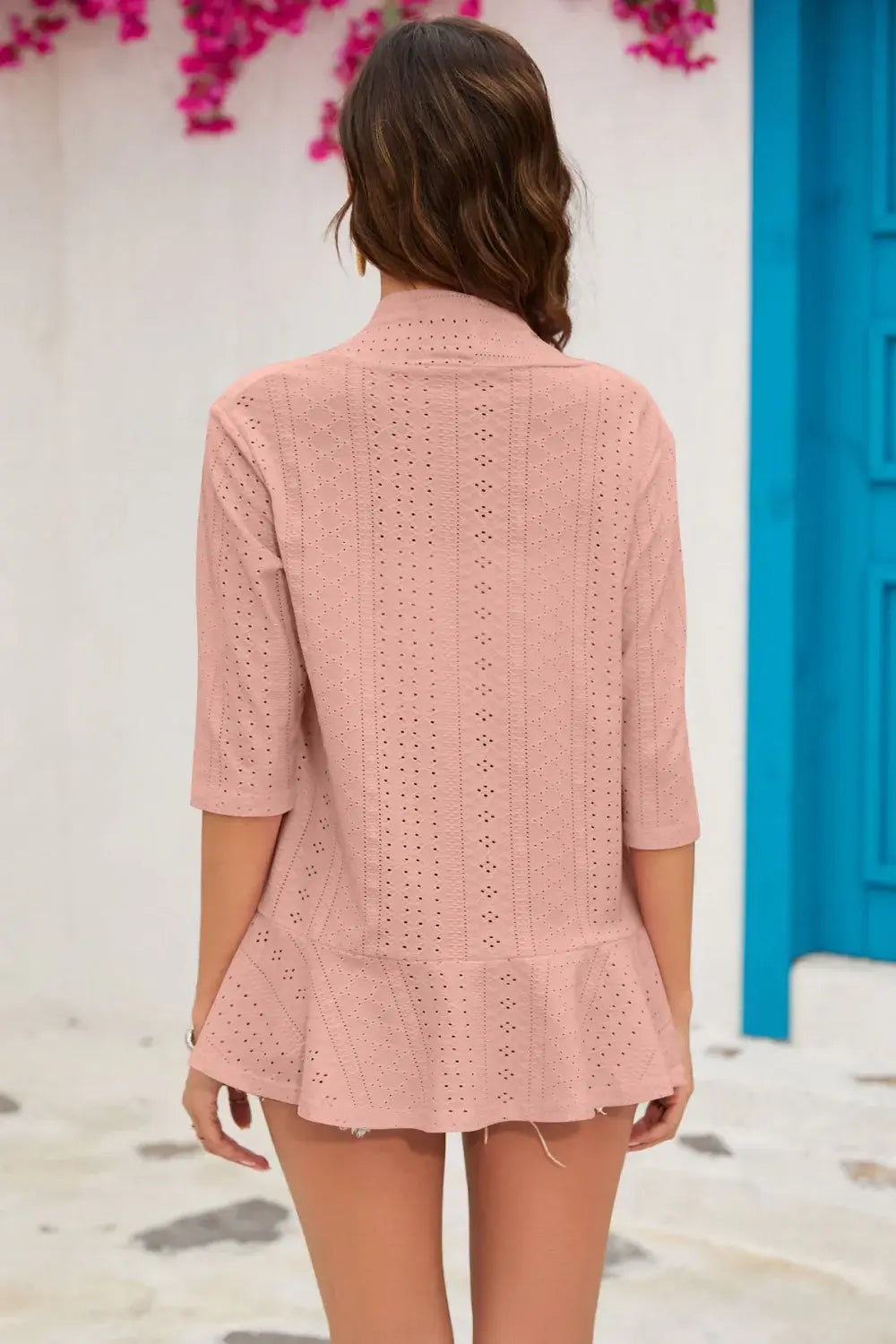 Half Sleeve Open Front Cardigan - Trendsi - Flyclothing LLC