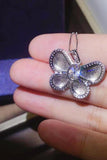 1 Carat Moissanite Butterfly Pendant Necklace - Trendsi