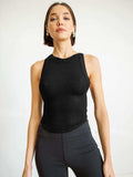 Halter Neck Ribbed Cropped Top - Trendsi - Flyclothing LLC