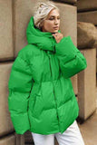 Pocketed Zip Up Hooded Puffer Jacket - Trendsi - Flyclothing LLC