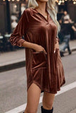 Johnny Collar Pocketed Mini Dress - Trendsi