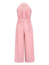 Cutout Tied Pleated Sleeveless Jumpsuit - Trendsi - Flyclothing LLC