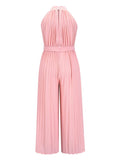 Cutout Tied Pleated Sleeveless Jumpsuit - Trendsi - Flyclothing LLC
