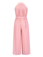 Cutout Tied Pleated Sleeveless Jumpsuit - Trendsi