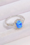Opal and Zircon 925 Sterling Silver Ring - Trendsi