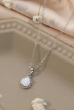 Opal Round Pendant Chain Necklace - Trendsi - Flyclothing LLC