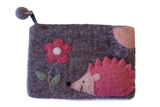 Hand Crafted Felt: Hedgehog Pouch - Global Groove Direct
