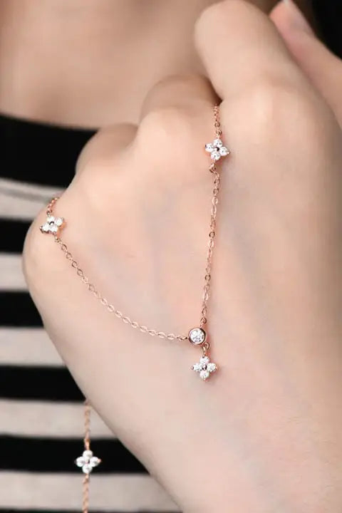 Moissanite 925 Sterling Silver Necklace - Trendsi - Flyclothing LLC