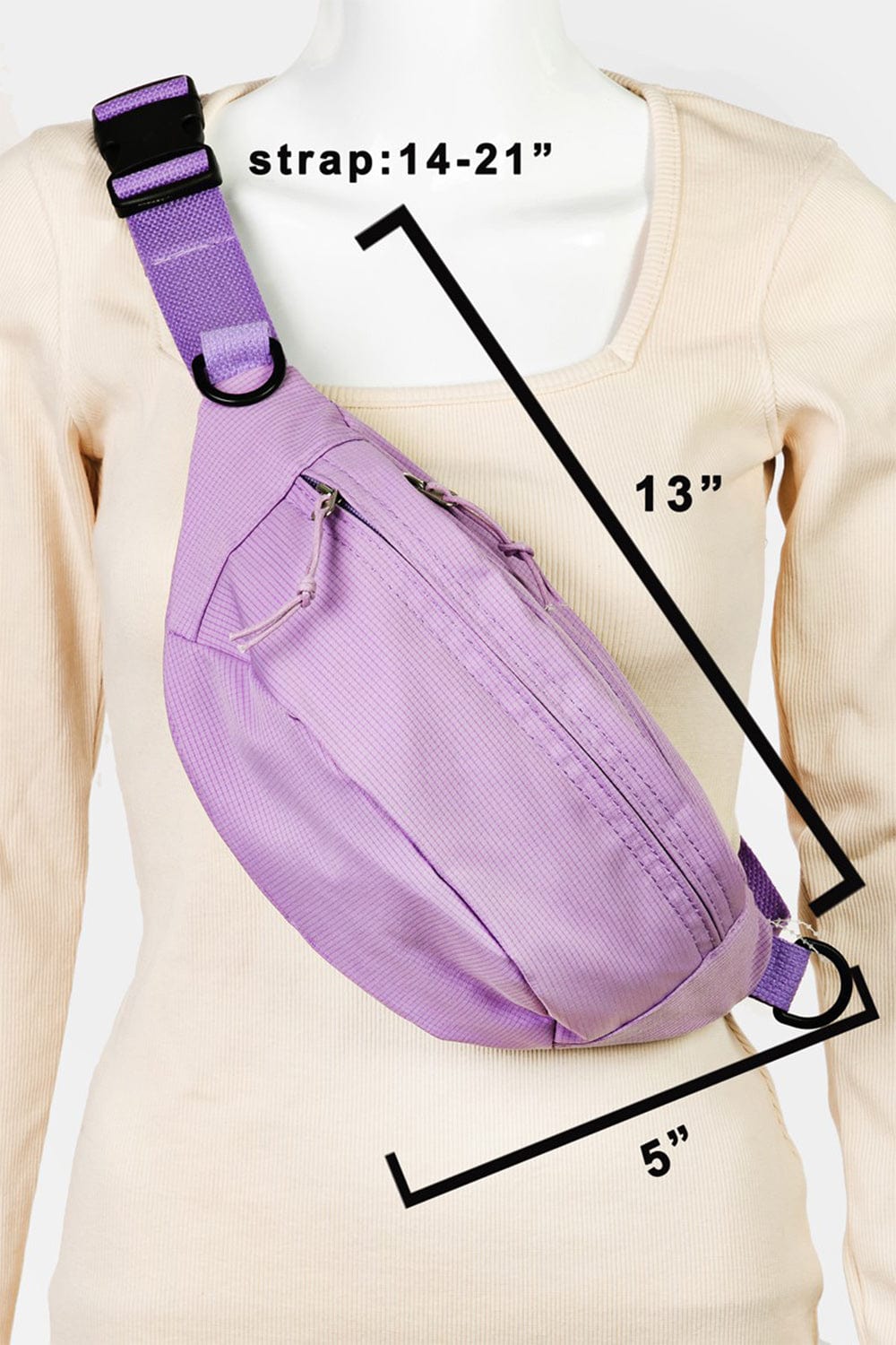 Fame Adjustable Strap Sling Bag - Trendsi