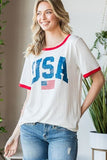 Heimish Full Size USA Contrast Trim Short Sleeve T-Shirt - Trendsi