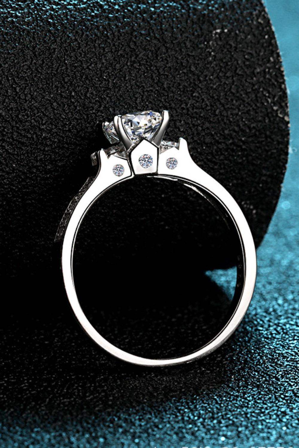 Lucky Charm Moissanite Rhodium-Plated Ring - Trendsi - Flyclothing LLC