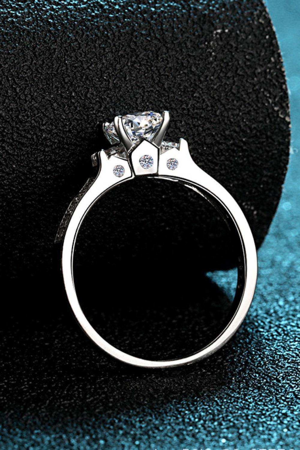 Lucky Charm Moissanite Rhodium-Plated Ring - Trendsi - Flyclothing LLC