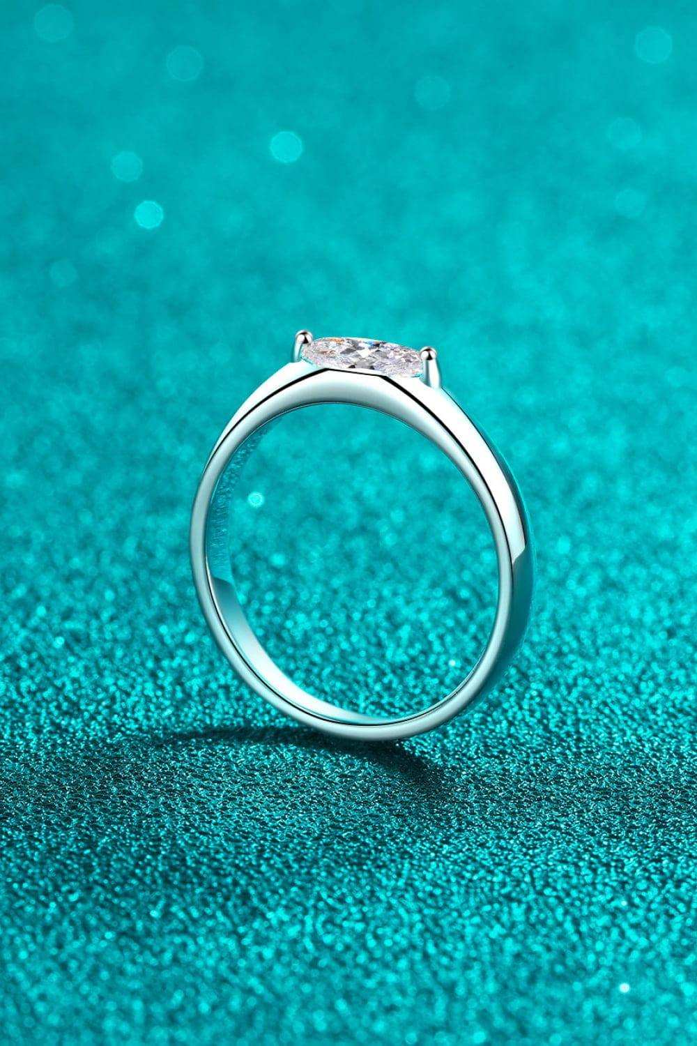 Moissanite Rhodium-Plated Ring - Trendsi - Flyclothing LLC