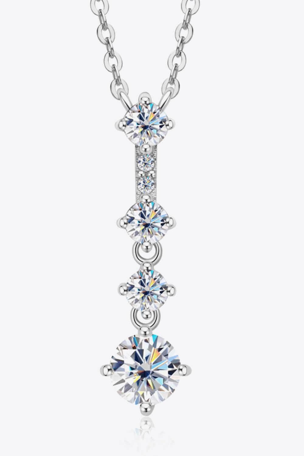 Keep You There Multi-Moissanite Pendant Necklace - Trendsi