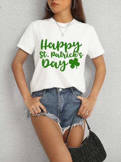 HAPPY ST. PATRICK'S DAY Short Sleeve T-Shirt - Trendsi - Flyclothing LLC
